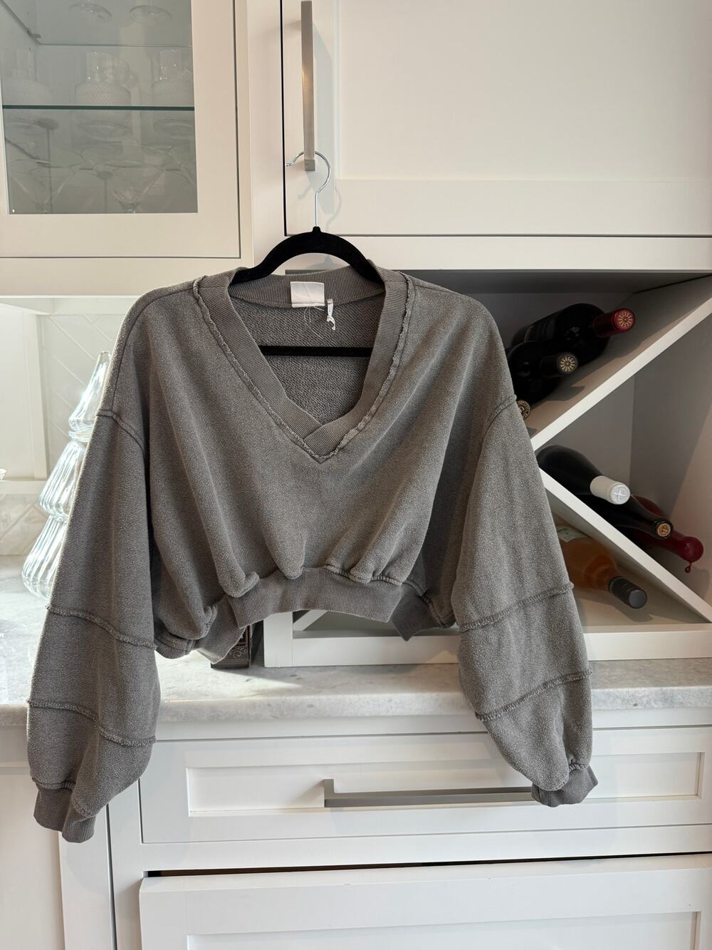 Out From Under Luna Seamed V-Neck Sweatshirt